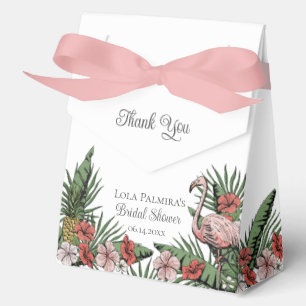 Tropisches Brautparty floral Pink Flamingo Geschenkschachtel