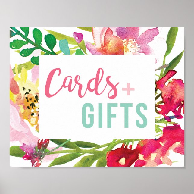 Tropisches Brautparty-Karten und Geschenkszeichen Poster (Vorne)