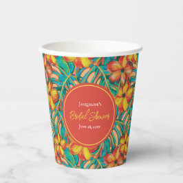 Tropisches Brautparty Orange und Gelb Pappbecher