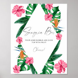 Tropisches Brautparty Wasserfarbe - Sangria Bar Poster