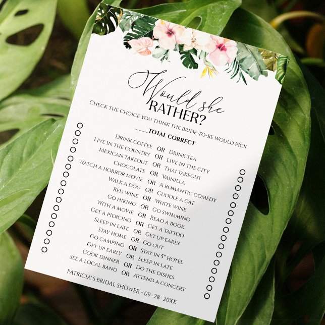 Tropisches Brautparty würde eher eine Spielkarte s Einladung (Von Creator hochgeladen)