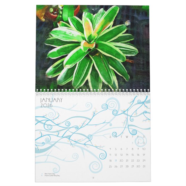 tropisches bromeliad u. Orchideen, Fairchild Kalender (Jan 2026)