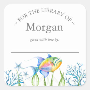 tropisches Buchzeichen Quadratischer Aufkleber