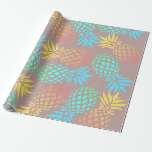 tropisches buntes Ananasmuster des eleganten Geschenkpapier
