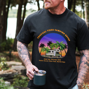 Tropisches Camping Wohnmobil Benutzerdefinierter T T-Shirt