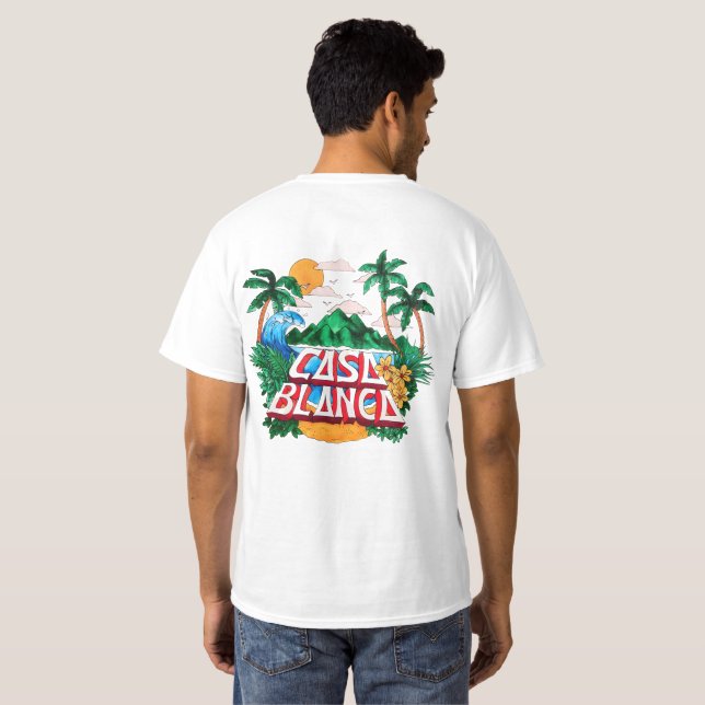Tropisches "Casa Blanca" T-Shirt (Schwarz voll)