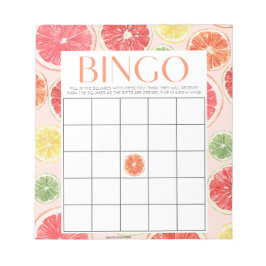 Tropisches Citrus Brautparty 40 Bingoblätter Notizblock