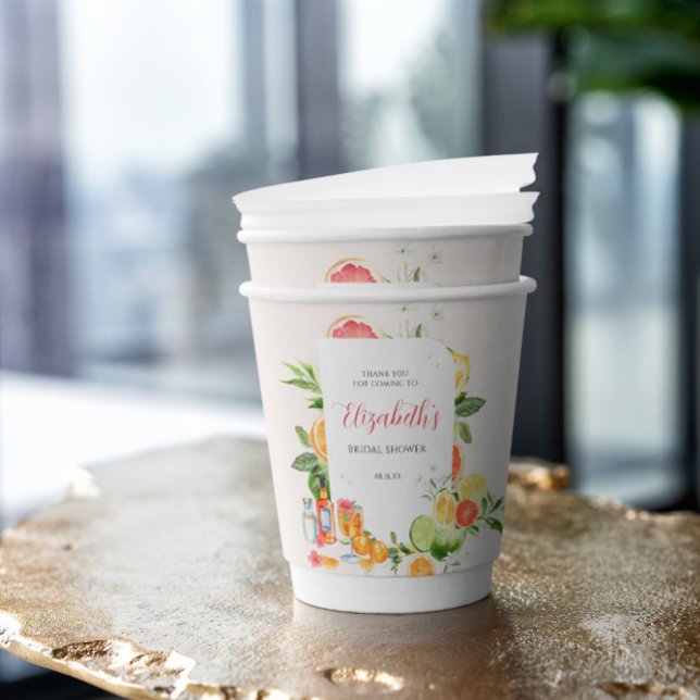Tropisches Citrus-Brautparty Pappbecher (Von Creator hochgeladen)