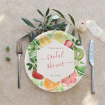 Tropisches Citrus-Brautparty Pappteller<br><div class="desc">Beginnend mit einer fabelhaften, gedruckten Einladung, Set den Ton mit einem einzigartigen Design dann das Thema durch die gesamte Veranstaltung. Ihre Veranstaltung wird von Anfang bis Ende perfekt mit speziellen kleinen Extras. Am Party sollten Sie personalisierte Gastgeschenke für eine besondere Touch in Betracht ziehen. Diese Designs können für Ihren besondere...</div>