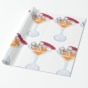 Tropisches Cocktail Martini Glas Cartoon Charakter Geschenkpapier