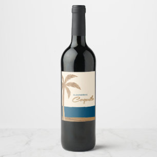 Tropisches Coquito Set für Lebensmittel und Geträn Weinetikett