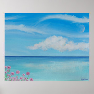 Tropisches Cornwall mit Meerpinken Canvas Print Poster