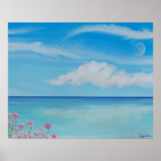 Tropisches Cornwall mit Meerpinken Canvas Print Poster (Vorne)