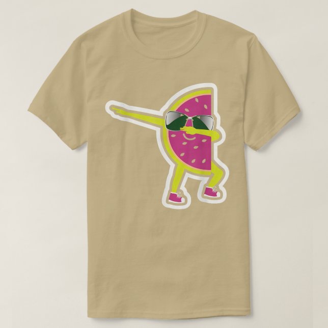 Tropisches Dabbing Wassermelone T-Shirt (Design vorne)