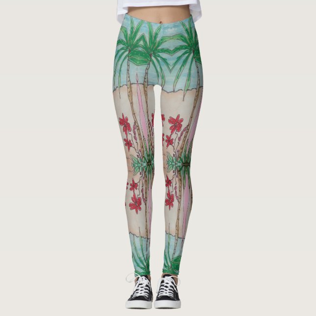 Tropisches Design Leggings (Vorderseite)
