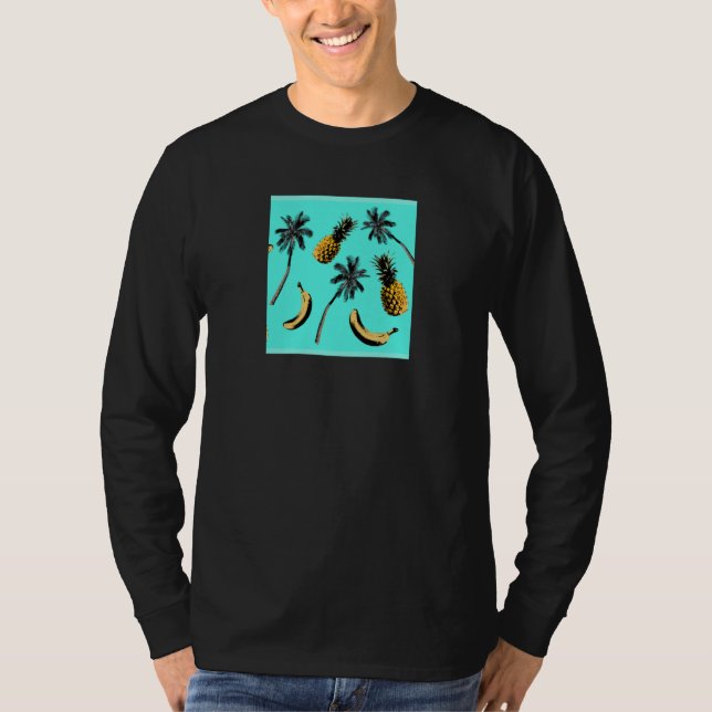 Tropisches Druckmuster T-Shirt (Vorderseite)