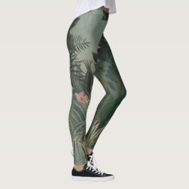 Tropisches Dschungel-Blume Rousseau-Gemälde Leggings