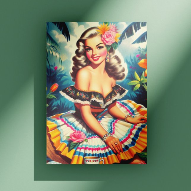 Tropisches Dschungel-Button Postkarte (Von Creator hochgeladen)