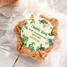 Tropisches Dschungel Reptile Kindergeburtstag Part Runder Aufkleber