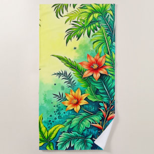 Tropisches Dschungelparadies Design Strandtuch