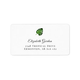 Tropisches Dschungelspiel Monstera Adressaufkleber