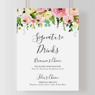 Tropisches farbenfrohes Herbst-Signature-Drinks-Sc Poster