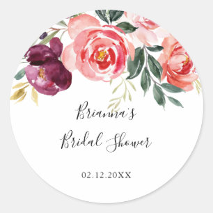 Tropisches farbenfrohes Sommer-Brautabschiedsgesch Runder Aufkleber