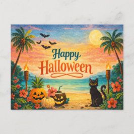 Tropisches Farbige Whimsical Halloween Feiertagspostkarte