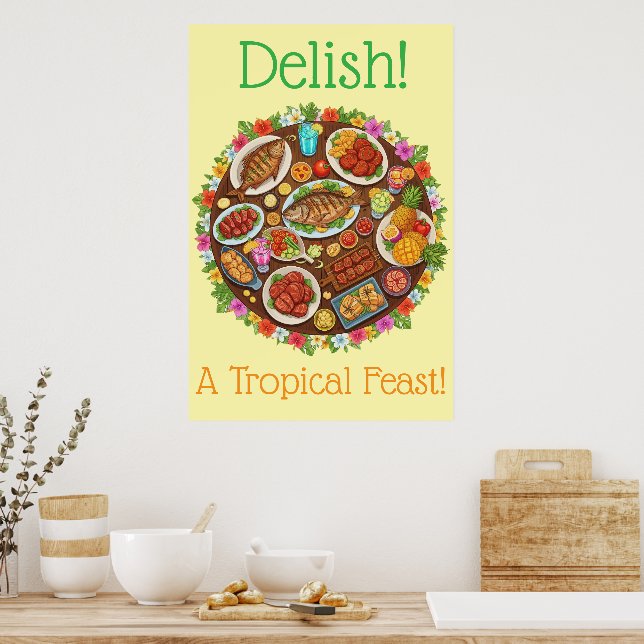 Tropisches Festmahl Poster (Küche)