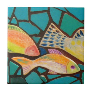 Tropisches Fisch-Mosaik Fliese
