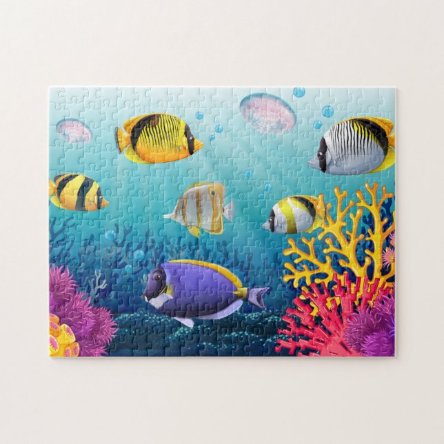 Tropisches Fisch-Spielpuzzle Puzzle (Horizontal)