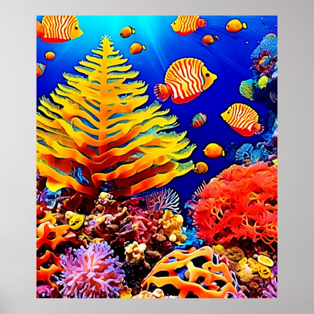 Tropisches Fischriff Unterwasser Poster (Vorne)