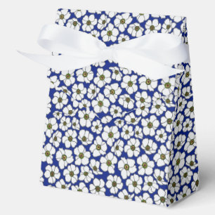 Tropisches Flair Blumenprint auf Blau Geschenkschachtel