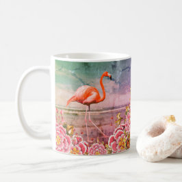 Tropisches Flamingo am Strand und orientalisch-ros Kaffeetasse