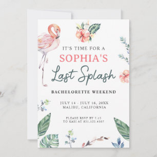 Tropisches Flamingo Bachelorette Einladung