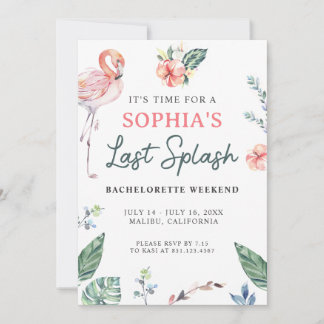Tropisches Flamingo Bachelorette Einladung