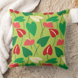 Tropisches Flamingo-Blume Kissen