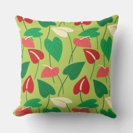 Tropisches Flamingo-Blume Kissen