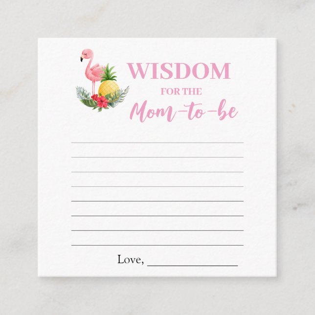 Tropisches Flamingo Gebete für Babyduschkarte Begleitkarte (Vorderseite)