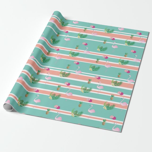 Tropisches Flamingo-Geschenk Wrapping Geschenkpapier (Ungerollt)