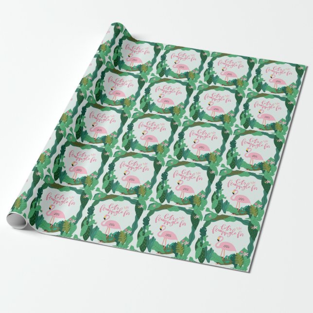 Tropisches Flamingo-Geschenkpapier Geschenkpapier (Ungerollt)