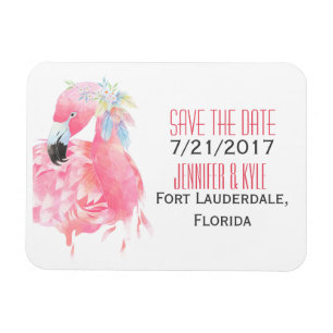 Tropisches Flamingo-Hochzeit-Save-the-Date-Magnet Magnet