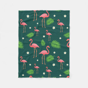 Tropisches Flamingo-Muster Fleecedecke