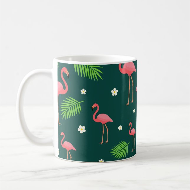 Tropisches Flamingo-Muster Kaffeetasse (Links)