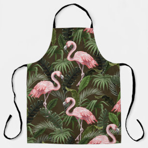 Tropisches Flamingo-Muster: Vintage Blätter Schürze