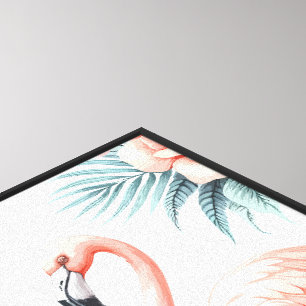 Tropisches Flamingo-Paar – Leinwanddruck