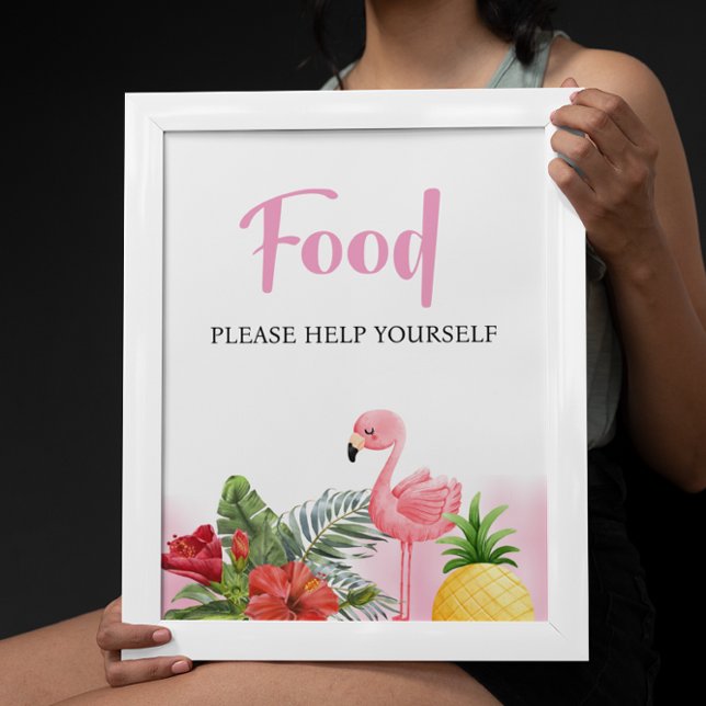 Tropisches Flamingo Pink Food-Zeichen Poster (Von Creator hochgeladen)