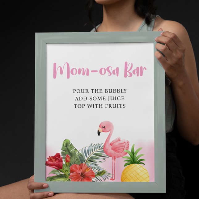 Tropisches Flamingo Pink Mama-osa Bar Baby Dusche Poster (Von Creator hochgeladen)