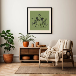 Tropisches Flamingo Poster