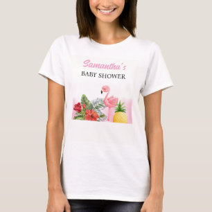 Tropisches Flamingo-Rosa Baby Shower T-Shirt